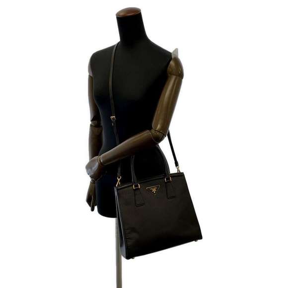 Prada Handbag Saffiano Logo 2way Black - Picture 5 of 12